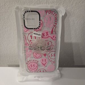 Case iPhone 12 Pro Max Pink Dripping Smiles Positivity Smiley